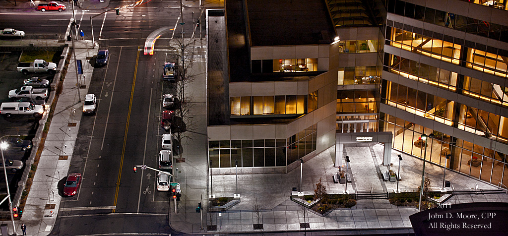 Spokane's Bank of America Financial Center entry in downtown Spokane.  