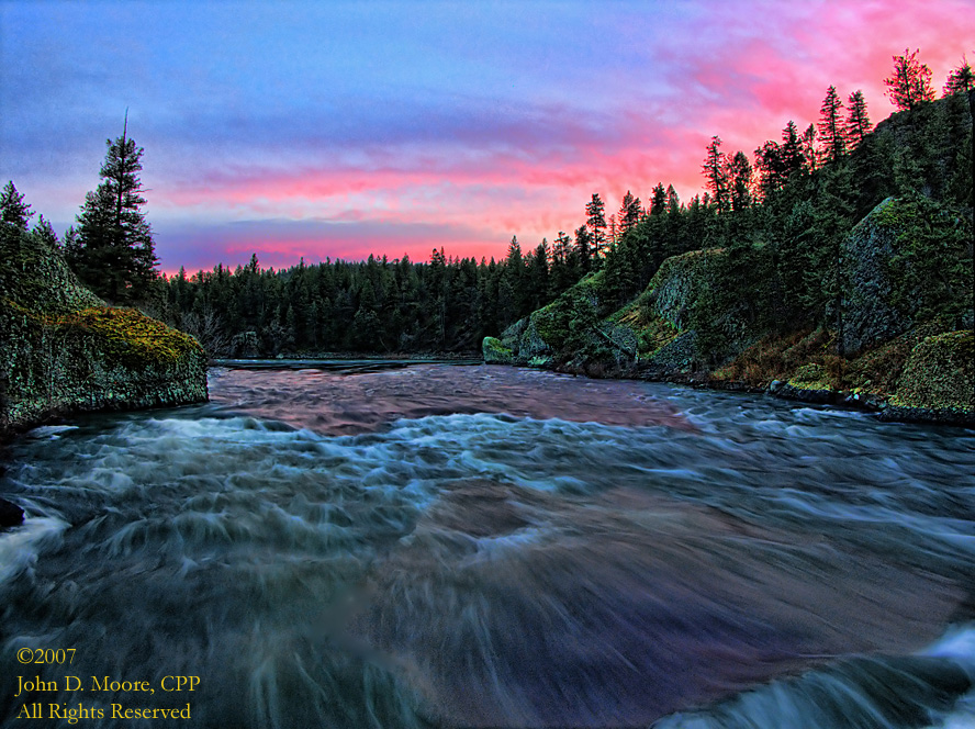 Fast moving waters,  Spokane River, Riverside State Park, Spokane, County, Washington