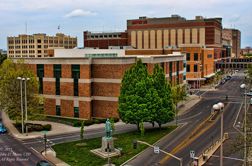 Spokane's Public Library, downtown branch.  West Main Avenue, Spokane Washington.