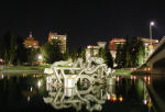 An art display in the Spokane river, Riverfront Park, Spokane, Washington.  November 2003