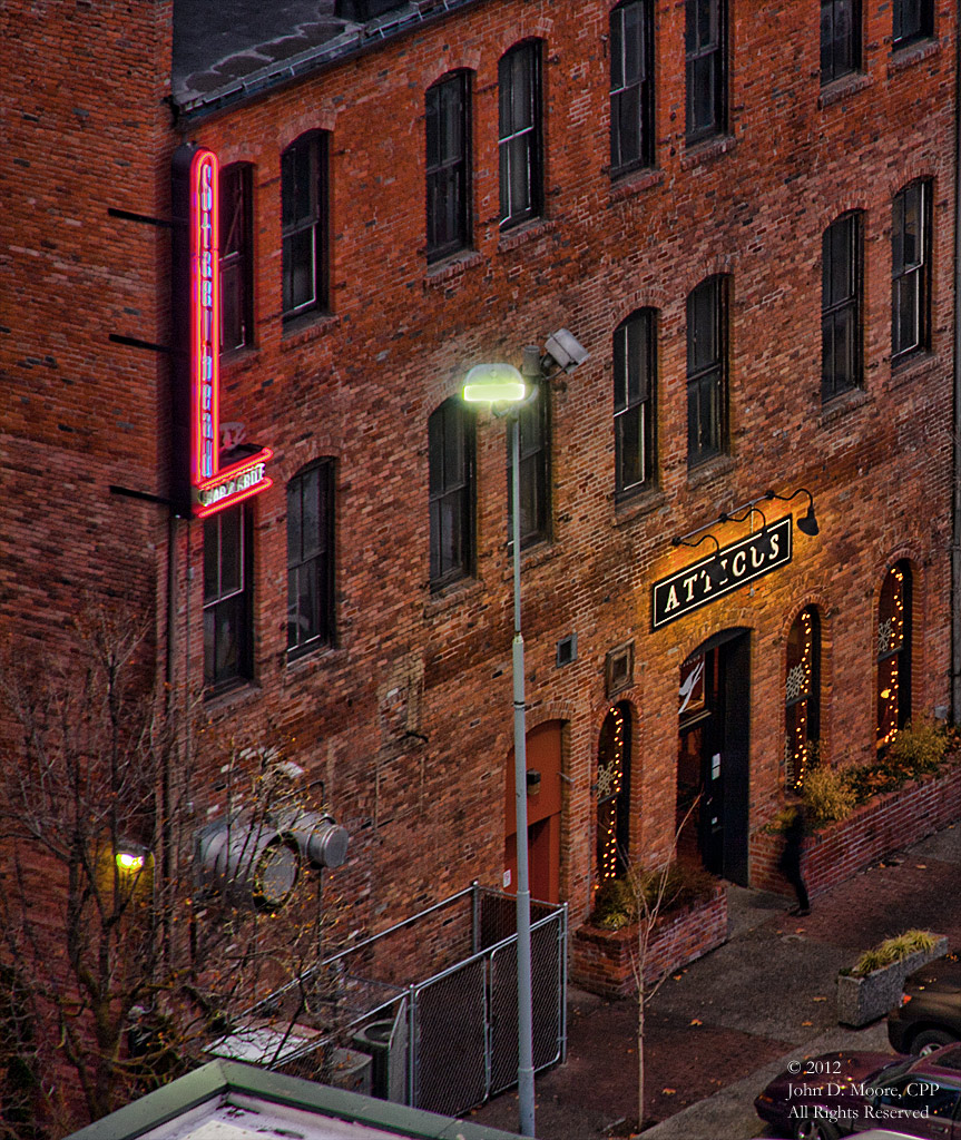 East side of the Steelhead Bar and Grill, and Atticus in downtown Spokane