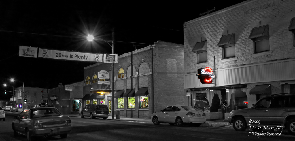 Northbound through Hillyard, on North Market Street.  Spokane, Washington