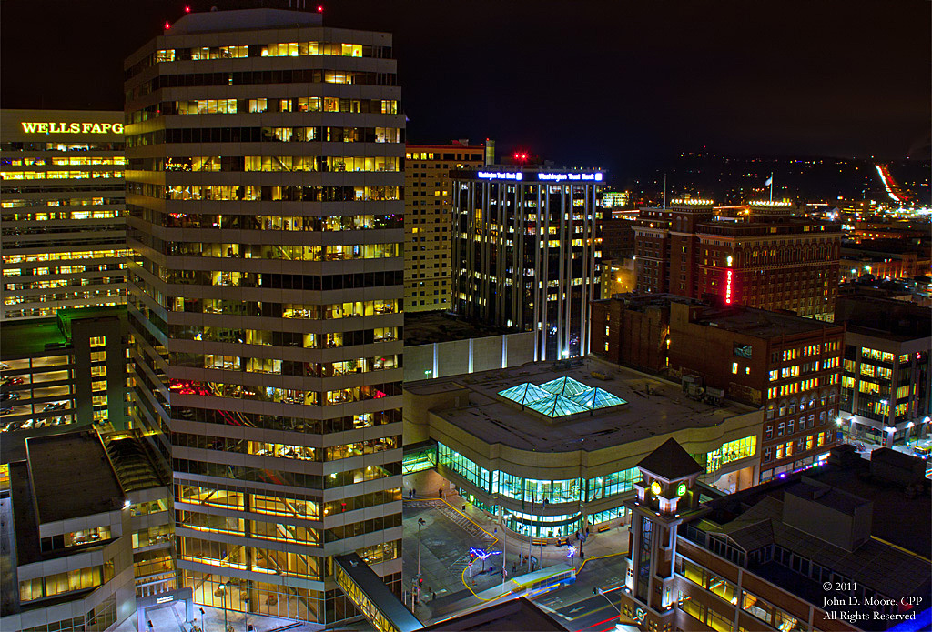 The Bank of America building, a look to the southwest from the roof of the 