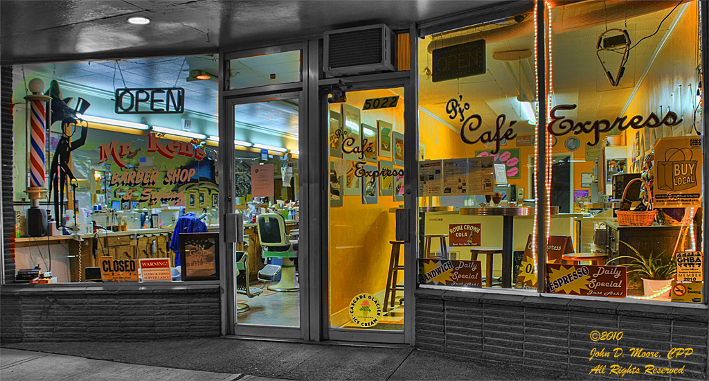 PJ's Cafe Express and Mr. Kens Barber Shop, Hillyard, Spokane, Washington
