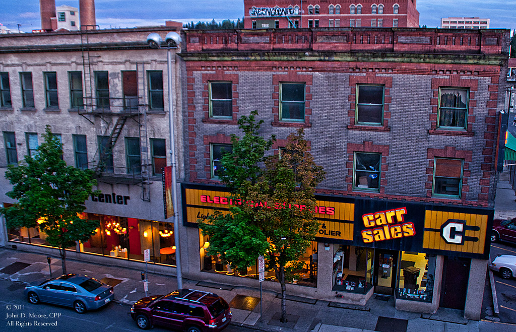 A look at the Fisher building (Carr Sales) in downtown Spokane