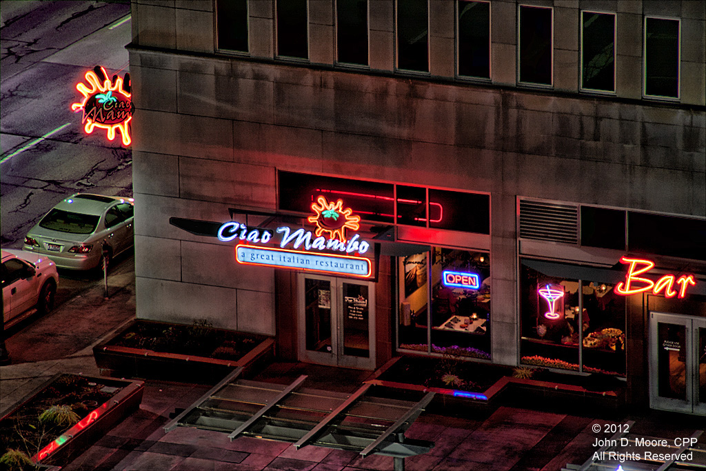 A  view from the roof of the Davenport Hotel toward Ciau Mambo