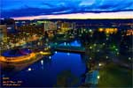 A view west from the top of the Clocktower in Spokane's Riverfront Park,  Spokane, Washington  Night photos.