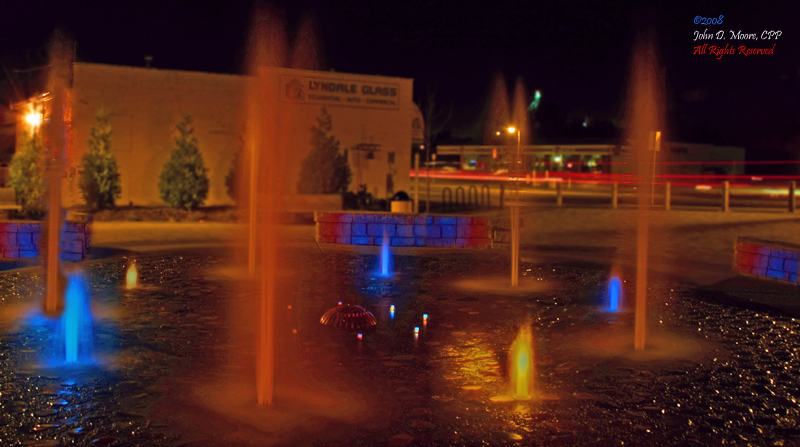 Painting water with light, at the Centennial Riverwalk Park, Ferndale, Washington.