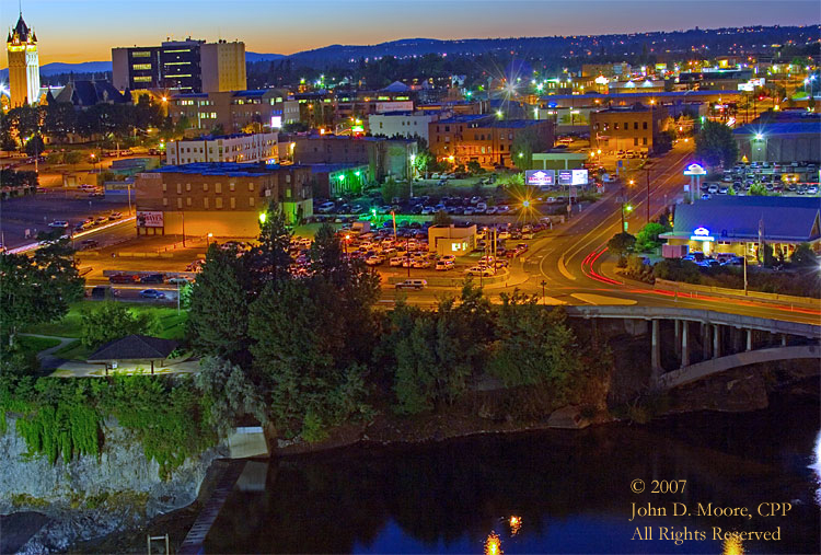 North end of the Post street bridge, looking north,  Spokane, Washington