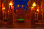 A courtyard on the south side of Main Street, in the West 200 block.  Spokane, Washington