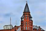 Rooftop view of the Cowles Building (center), on Spokane's west Riverside Avenue.