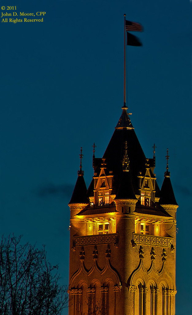 Spokane County Courthouse at night, Spokane, Washington