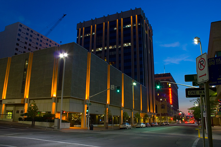 A slow Sunday night on Sprague Avenue, downtown Spokane, Washington