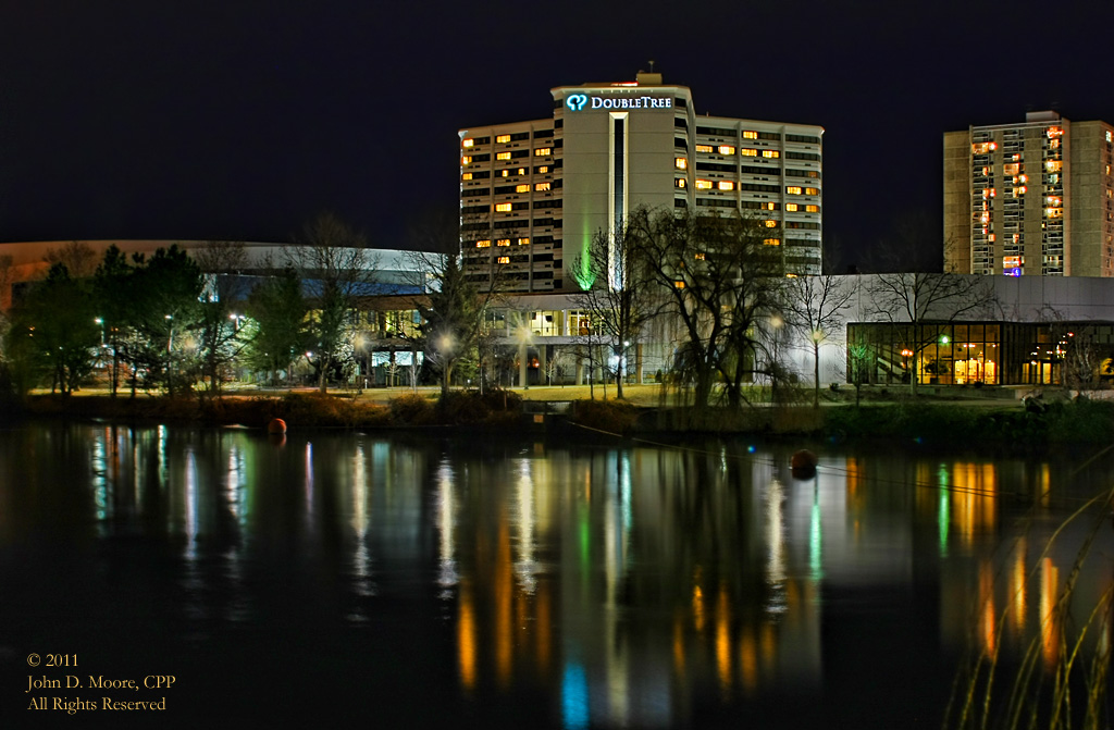 Facing south toward Spokane's Doubletree Hotel