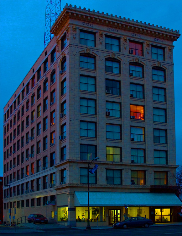 The Delaney building on West Riverside just west of Browne.  Spokane, Washington