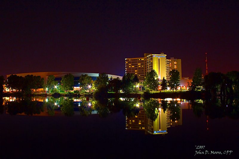 West of Division, on the south bank of the Spokane river.