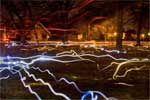 Light trails in an evening Easter Egg hunt at Spokane's Hays Park in Northeast Spokane.