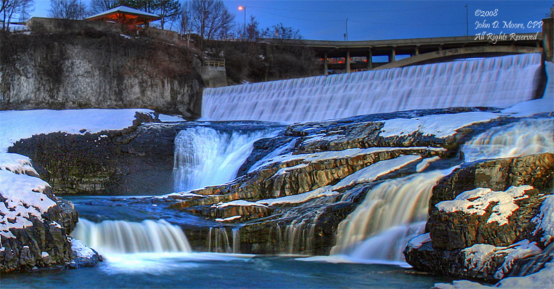 February 2008 at the Spokane River Falls,  before the monster flow begins.