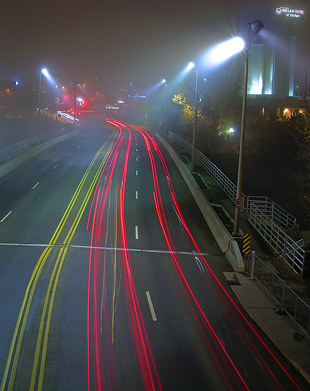 Northbound traffic over the Washington Street Couplet