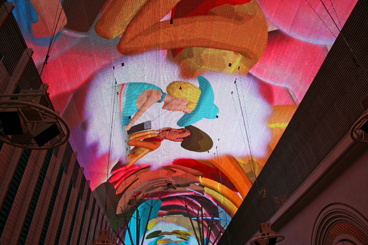 A Late Night At The Fremont Street Light Show Las Vegas