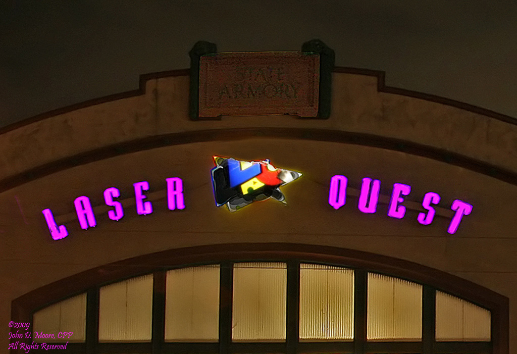 A very crowded Laser Quest, in downtown Spokane, Washington.