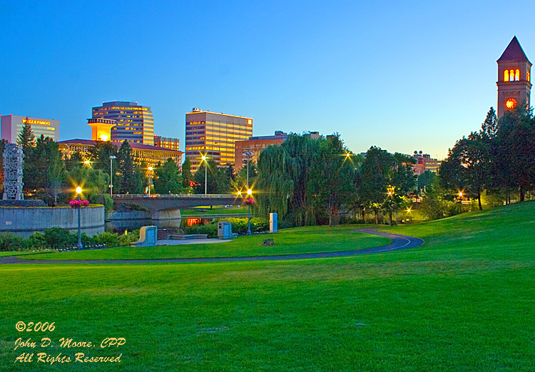 A southwest view from Riverfront Park Spokane, Washington