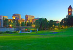 A southwest sunset view from Riverfront Park, Spokane, Washington