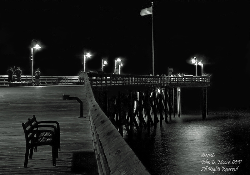 Midnight on the Ventura, California Pier.