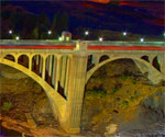 The Monroe Street bridge, looking to the west from the area of downtown.  