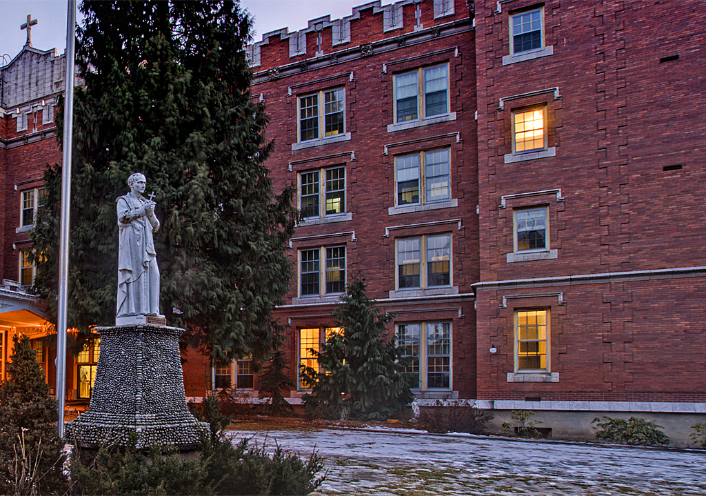 A sunset view of the Patron Saint of Altar Boys, Saint John Berchmans,