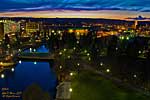 A view west from the top of the Clocktower in Spokane's Riverfront Park,  Spokane, Washington  Night photos.
