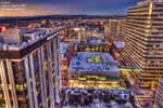 A north view of downtown Spokane from the roof of the Davenport Hotel Tower