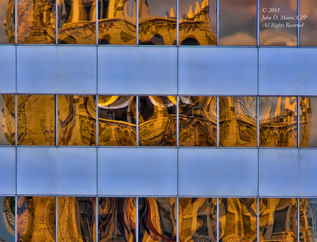 The Reflections of the Paulsen Building as seen in the windows of the Bank of America Building. 