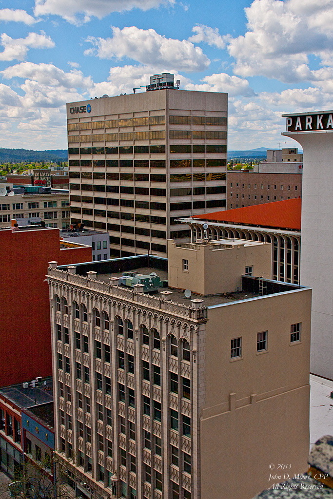 The landscape toward the northwest, from the top of the Paulsen Building in downtown Spokane. 