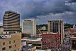 A southeast view into downtown from the top of Riverpark Square Mall in downtown Spokane.