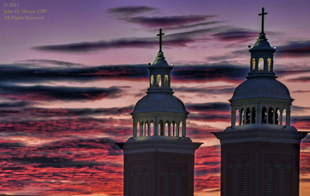 The Spires from the Cathedral of Our Lady of Lourdes.  Spokane, Washington