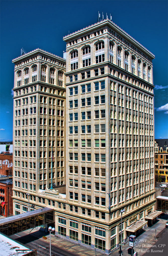 The Old National Bank Building, on West Riverside Avenue.  Spokane, Washington