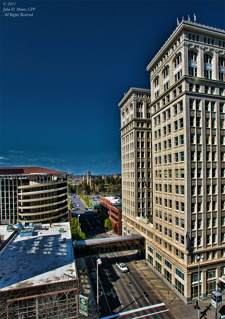The Old National Bank Building, on West Riverside Avenue.  Spokane, Washington