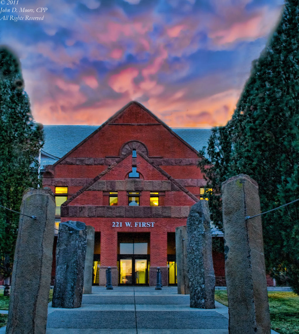 Intramodal Depot in downtown Spokane.  W 221 First Street.  Spokane, Washington