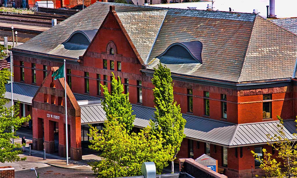 Intramodal Depot in downtown Spokane.  W 221 First Street.  Spokane, Washington