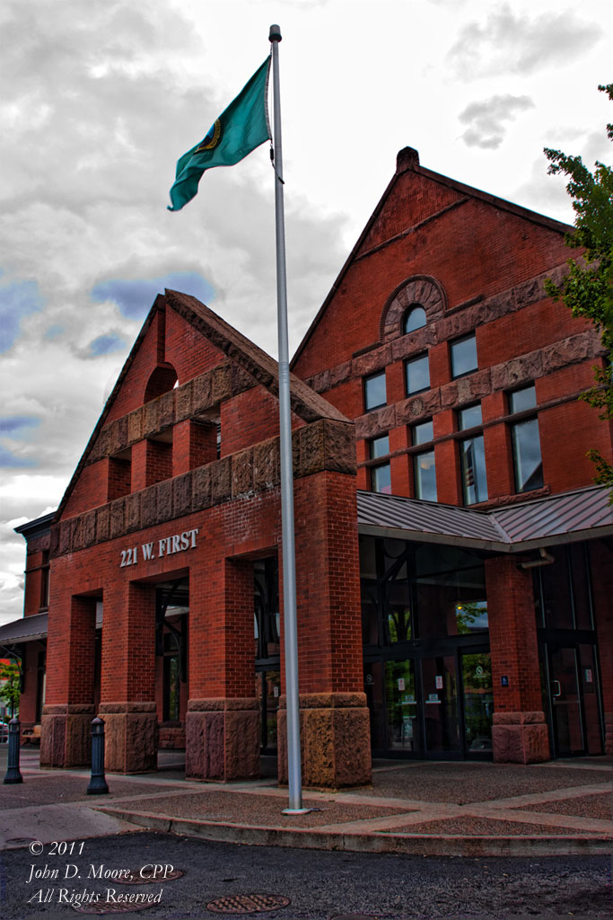 Intramodal Depot in downtown Spokane.  W 221 First Street.  Spokane, Washington