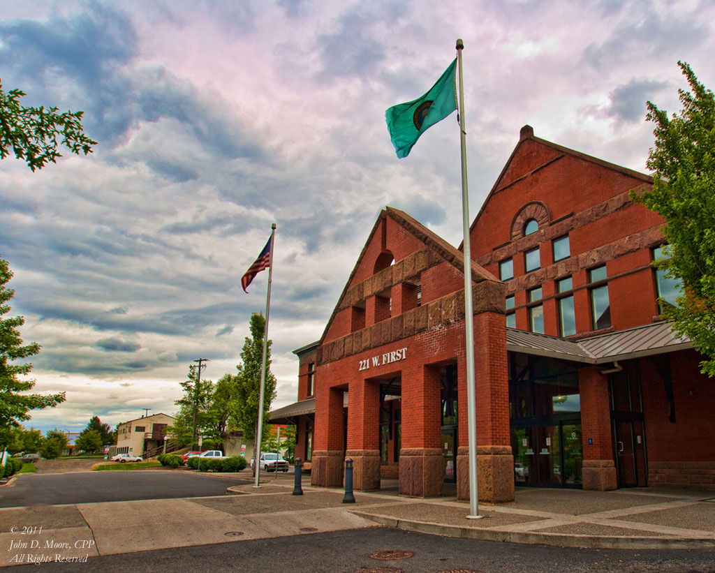 Intramodal Depot in downtown Spokane.  W 221 First Street.  Spokane, Washington