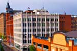 The Knitting Factory on Monroe Street, along with other buildings on the western edge of downtown Spokane.