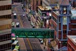 Above Riverside Avenue, in downtown Spokane, Washington.