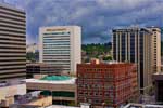 The Peyton Building, Bank of America Building, Wells Fargo Building.