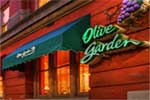 The Olive Garden in downtown Spokane, just after sunset.