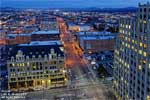 A look to the east in downtown Spokane, from the northern rooftop of the Old National Bank building.  