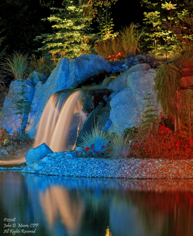 Hardscape waterfalls in the area of Wandermere, north of Twiggs restaurant.