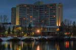 A chilly panoramic look at downtown, Spokane. 