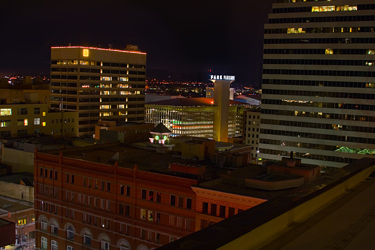 A look northeast past the Parkade